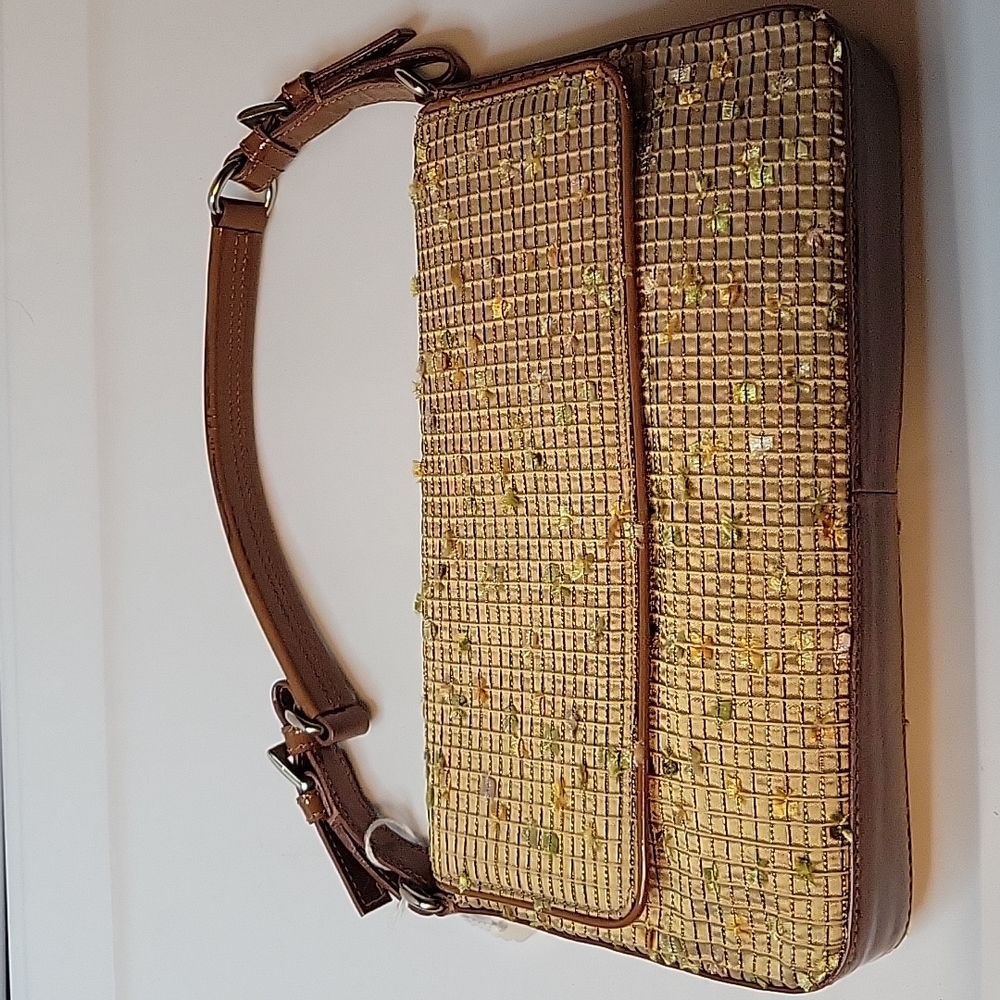 Tess Loriani Milano Envelope Style Shoulder Bag- Tan and Brown Floral?